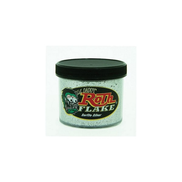 Roth Flake & Pearl Product Surfite Silver Solid Metal Flake, .008 Lil Size, 2oz Jar LRF102 - main